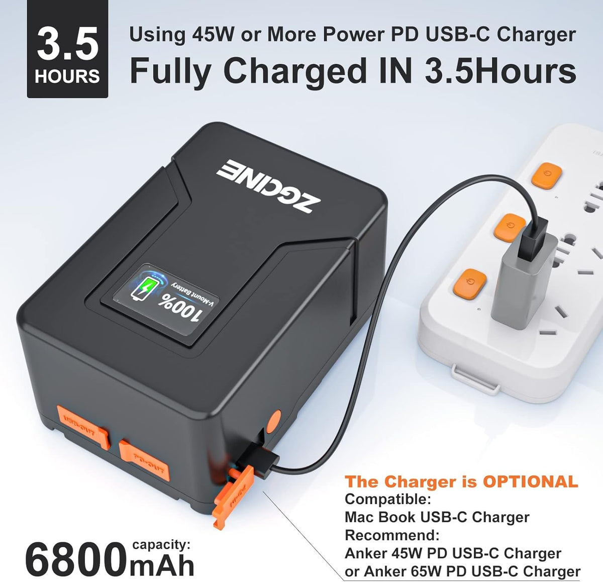 99Wh 14.8V V-Mount Battery with D-TAP USB-C USB-A Output B9088