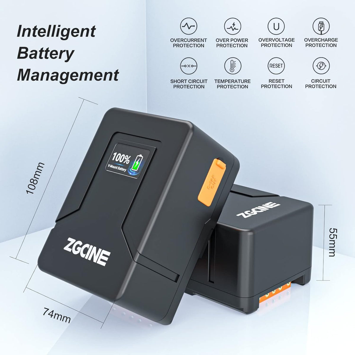 99Wh 14.8V V-Mount Battery with D-TAP USB-C USB-A Output B9088