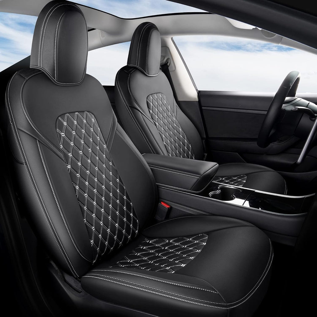 Pu Leather Car Seat Covers Full Set Black C79280