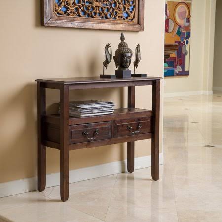Brown Acacia Wood Accent Table N337822