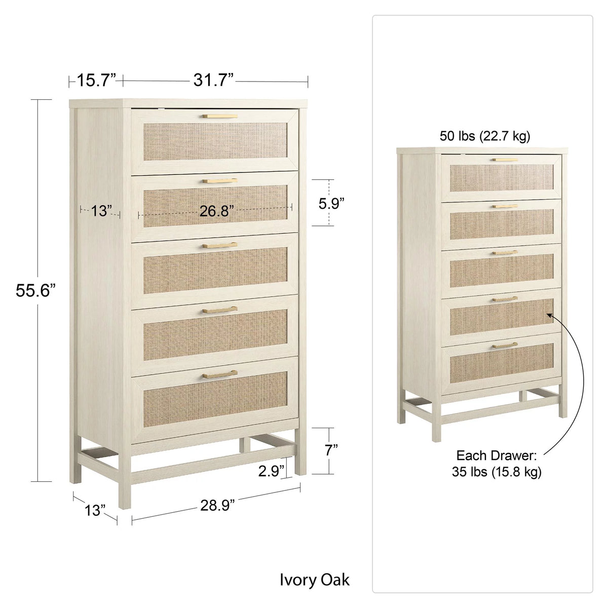 5 Drawer Dresser Y9123