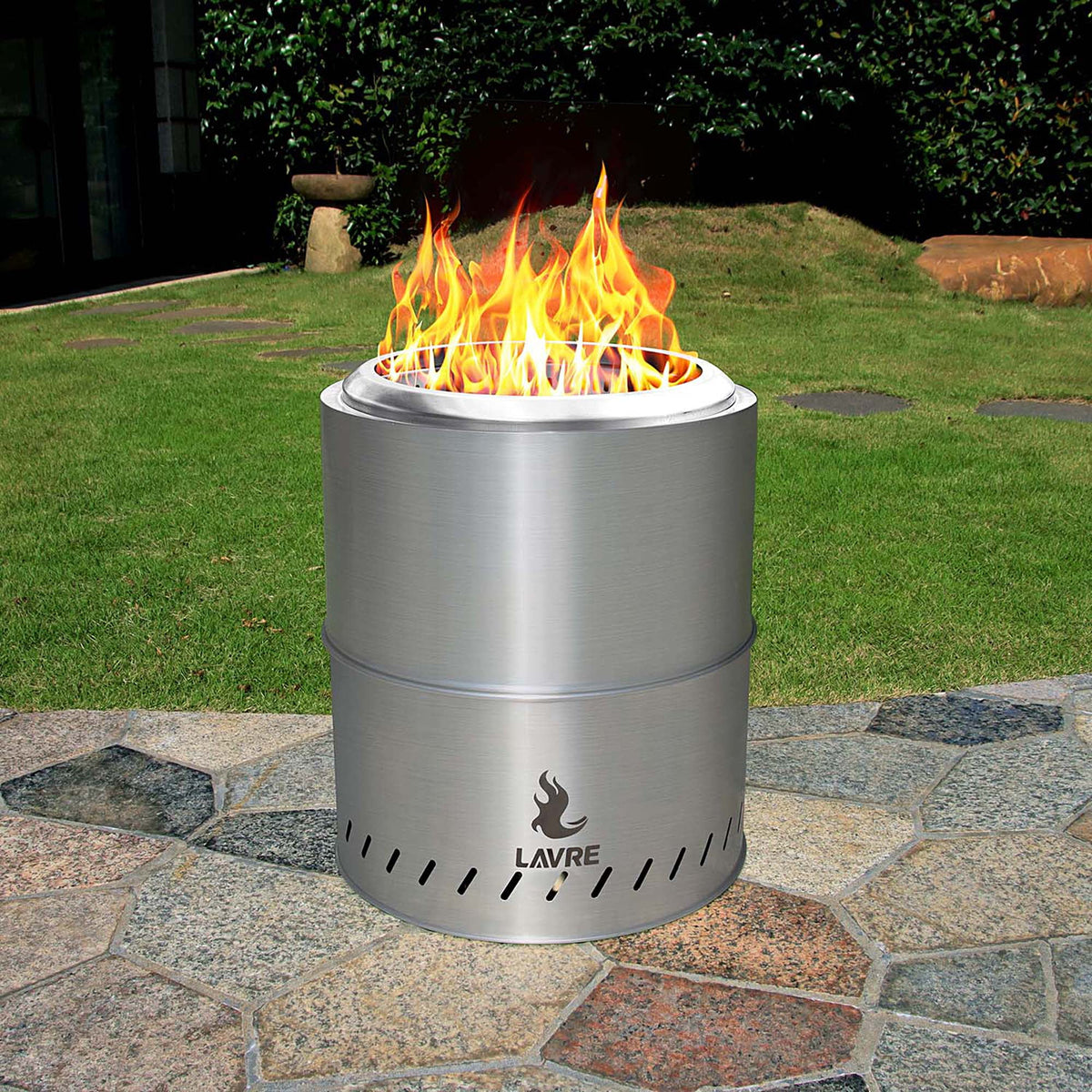 Stainless Steel Smokeless Wood Burning Fire Pit with Grill E820