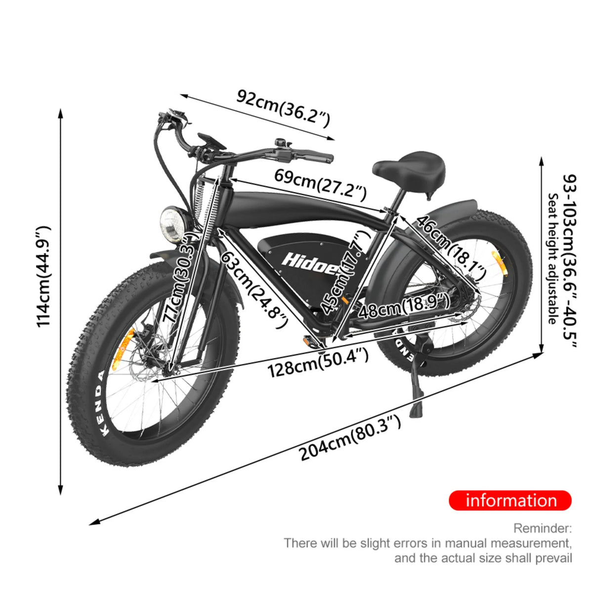 1200W Electric Bike with 26in. Fat Tire O3907