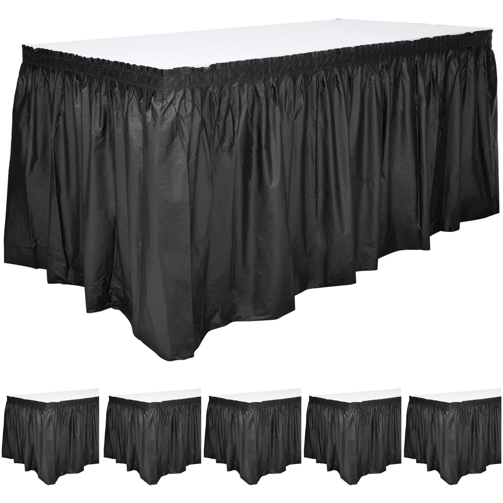 Black 6-Pack Table Skirt for Rectangle Tables T6821