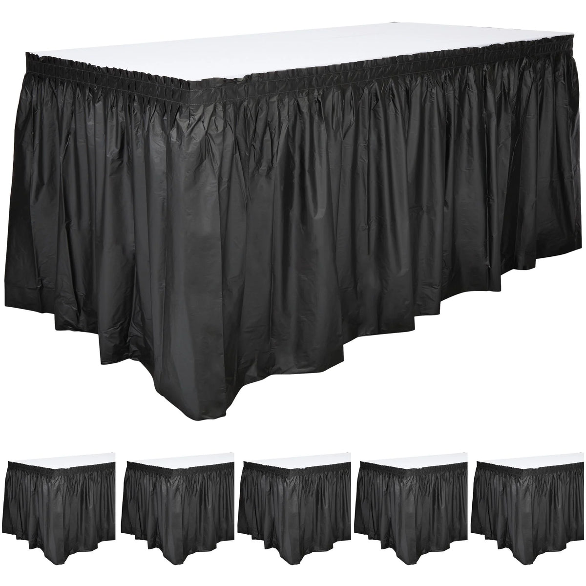 Black 6-Pack Table Skirt for Rectangle Tables T6821