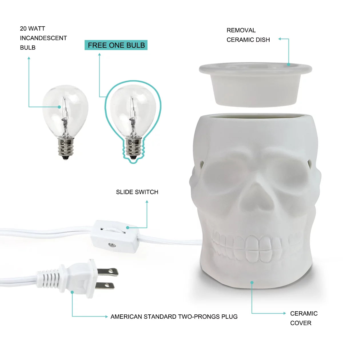 White Ceramic Electric Wax Warmer L3638
