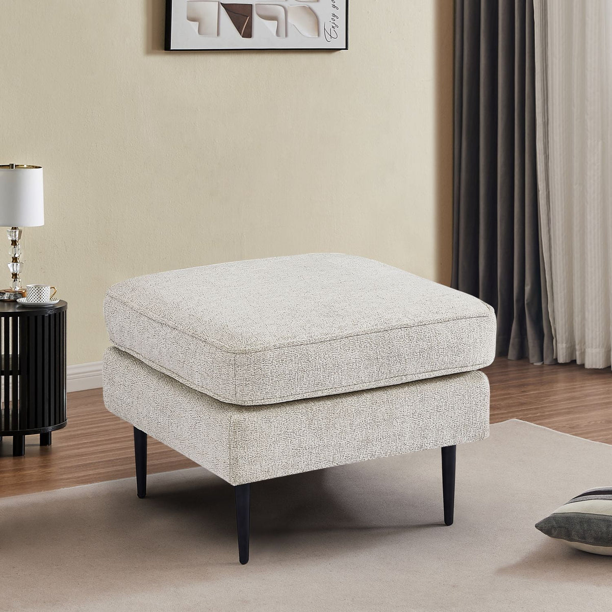 White Upholstered Tufted Sofa S4377