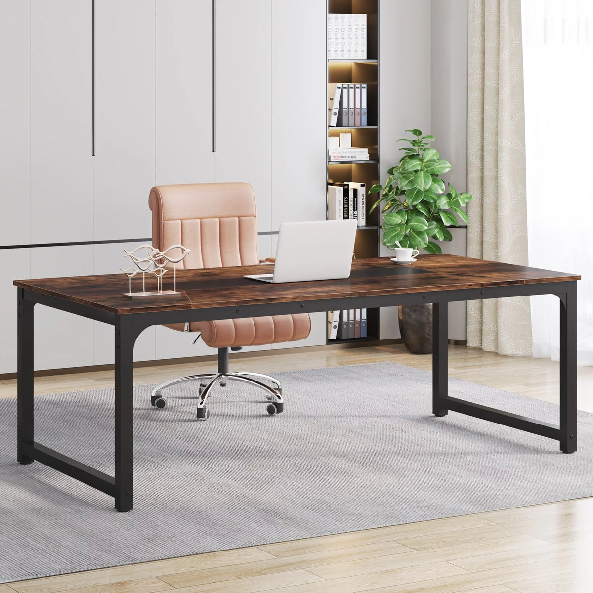 78.7" Rustic Brown Computer Office Desk G74753