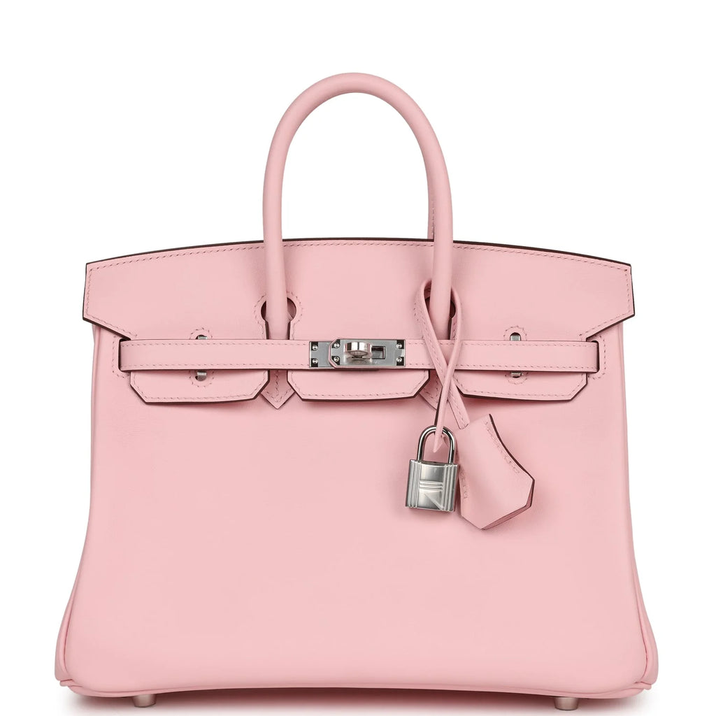 Birkin 25 Rose Sakura Swift Palladium Hardware L6107