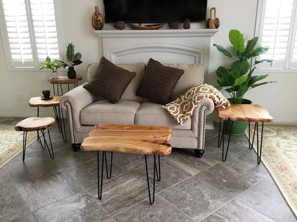 Cedar Roots Coffee Table with 4 Hairpin Legs Q541761