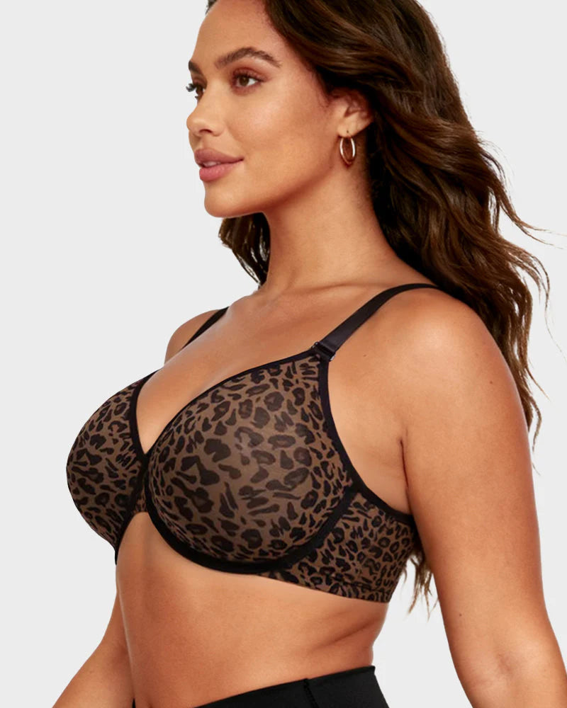 Sheer Zebra Mesh Underwire Bra E48269