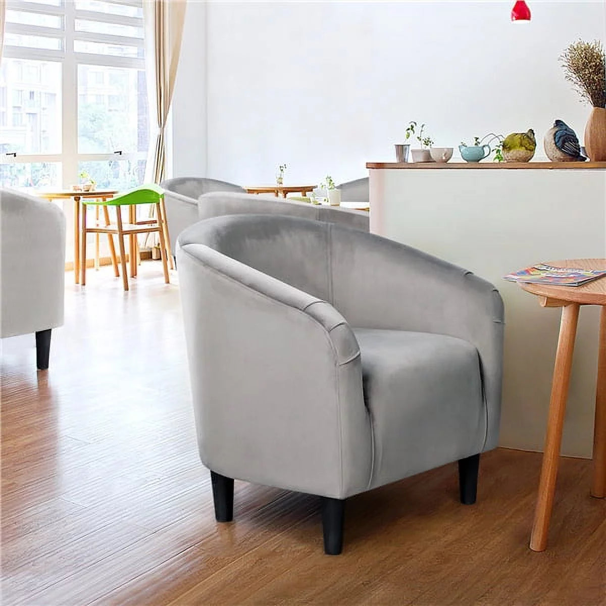 Yellow Upholstered Velvet Accent Chair Z12006