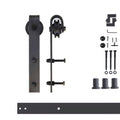 Black 4.5 ft. Sliding Barn Door Track and Hardware Kit E280239