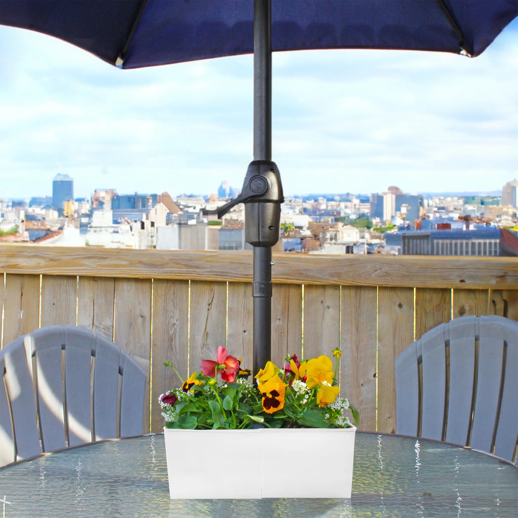 White Square Umbrella Planter H6096