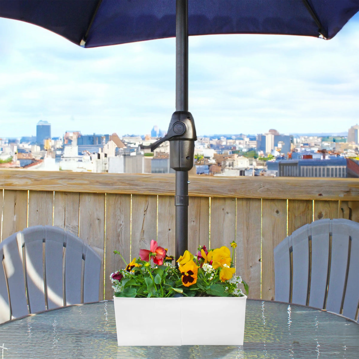 White Square Umbrella Planter H6096