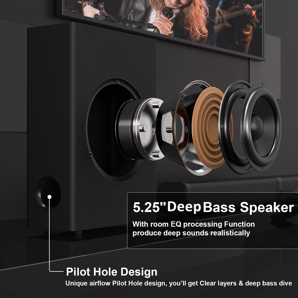 Sound Bars for TV with Subwoofer, 2.1 Channel H15763