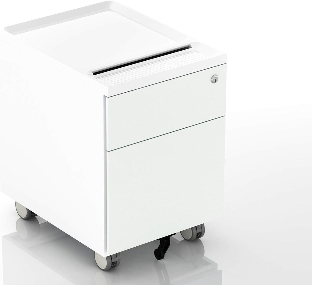 2 Drawer Mobile Filing Cabinet with Lock and Casters V24083