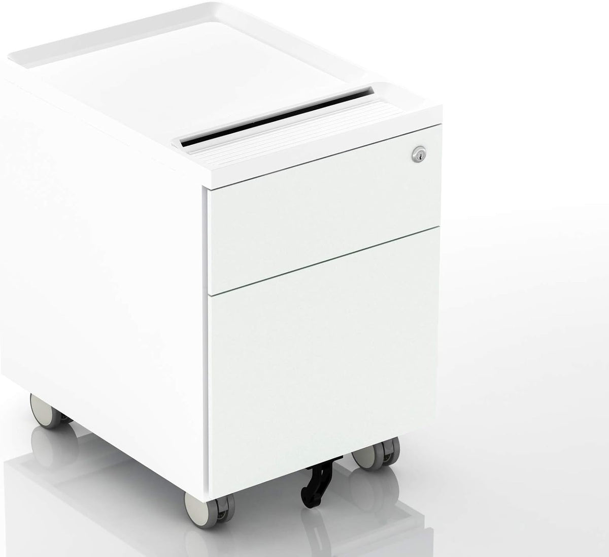 2 Drawer Mobile Filing Cabinet with Lock and Casters V24083