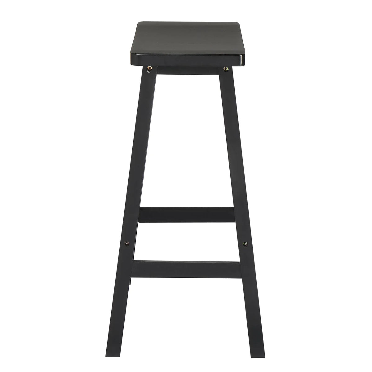 Set of 4 Black Wooden Saddle Seat Bar Stools Q4786