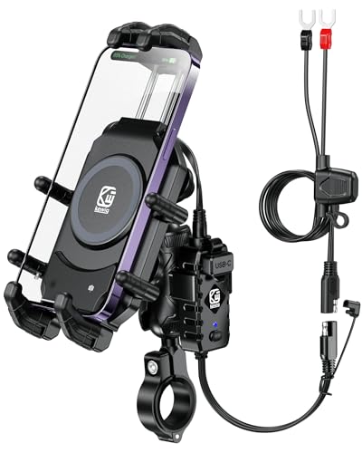 Motorcycle Phone Mount with 15W Wireless Charger & USB-C P270