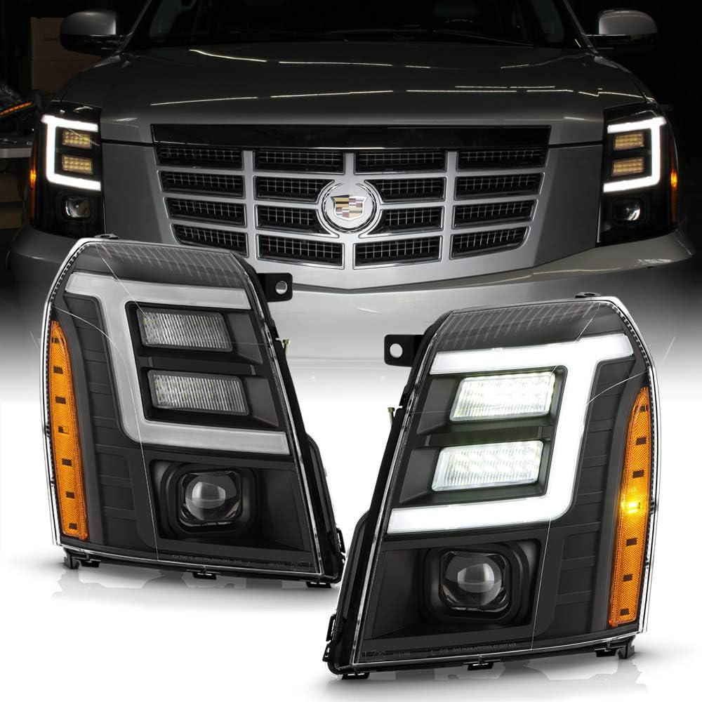 2007-2014 Cadillac Escalade Black Housing LED Projector Headlights Set O214577
