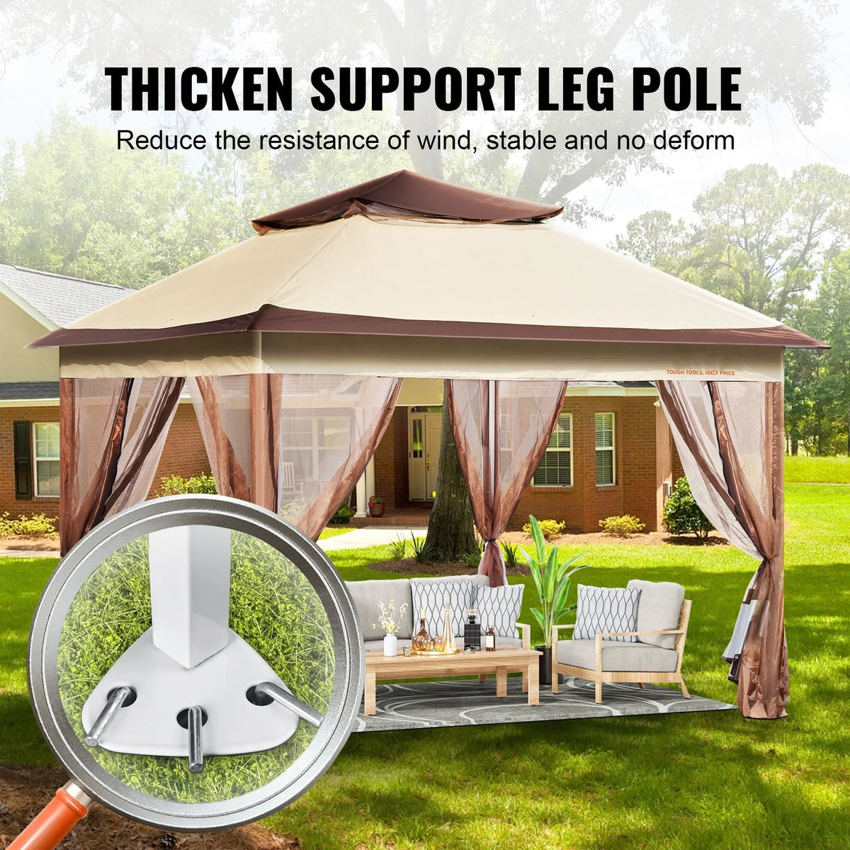 11 x 11 FT Pop up Gazebo with Mosquito Netting Q5764