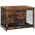 Large Wooden Dog Crate Furniture with Pull-Out Tray I973