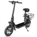 450W 36V Foldable Electric Scooter with Seat Basket 12 in Off-Road Tires Black Q538202