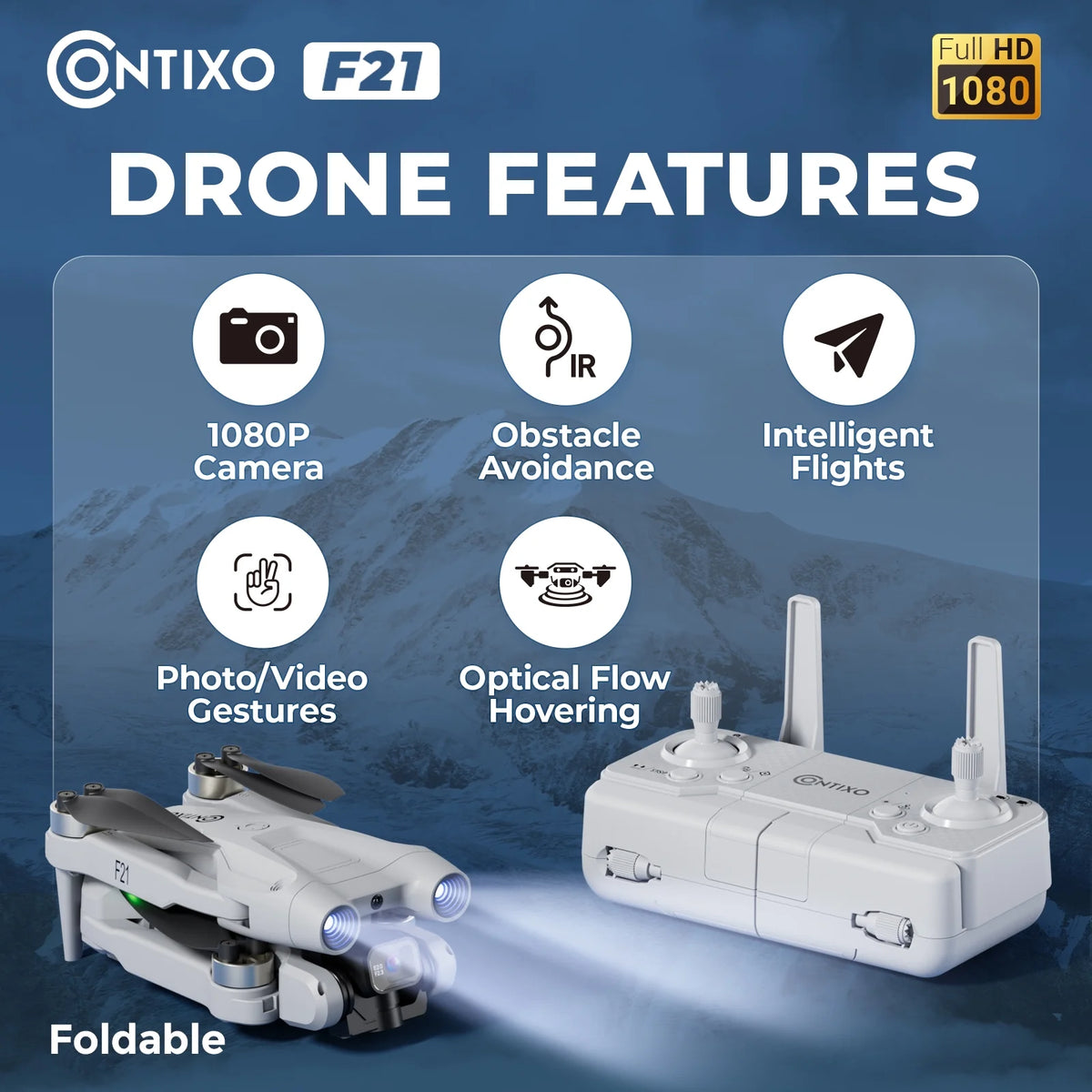 Foldable RC Drone with 1080P HD Camera B73935