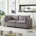 Light Gray Fabric Loveseat F725915