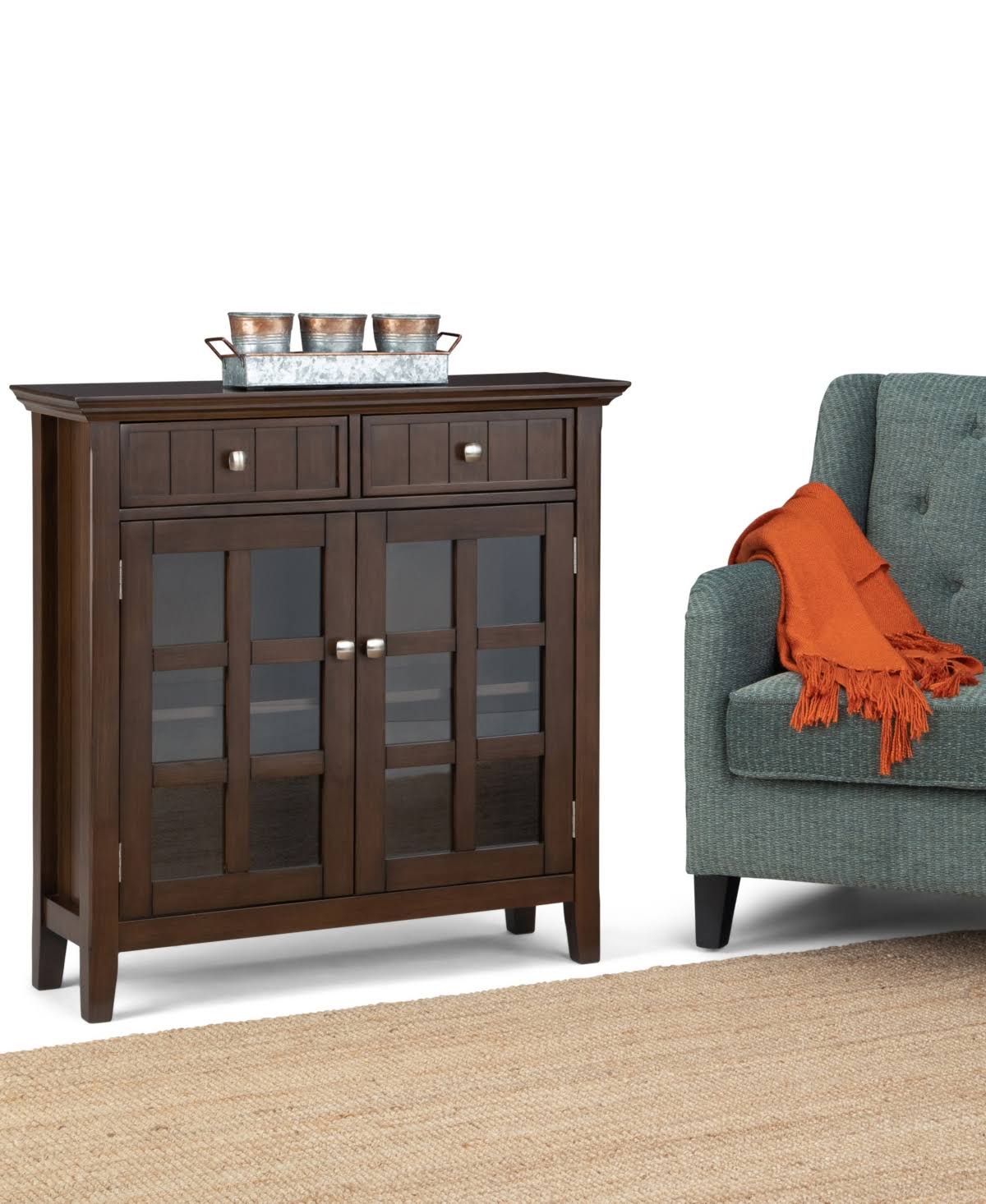 Solid Wood Entryway Storage Cabinet with Drawers Z70622