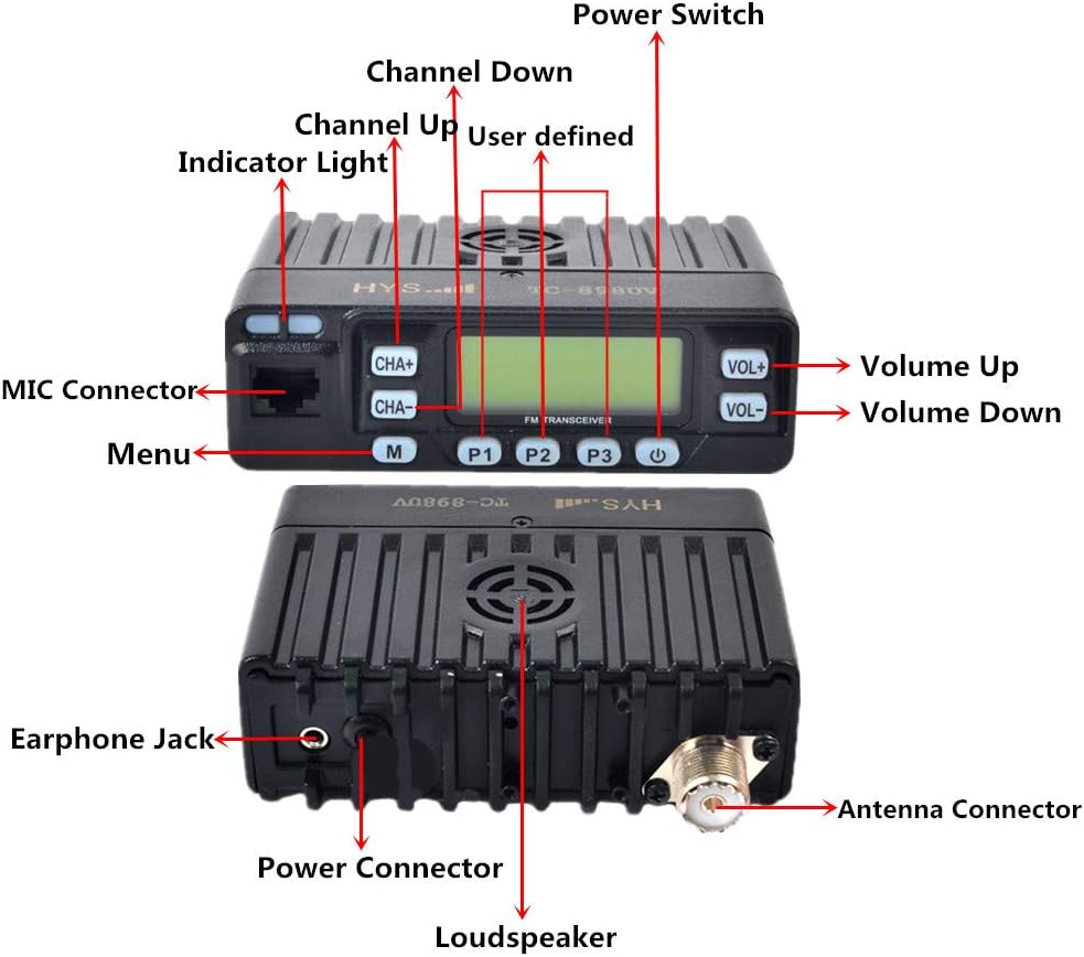 25W Dual Band VHF/UHF Mobile Transceiver with Magnetic Mount and Antenna K8159