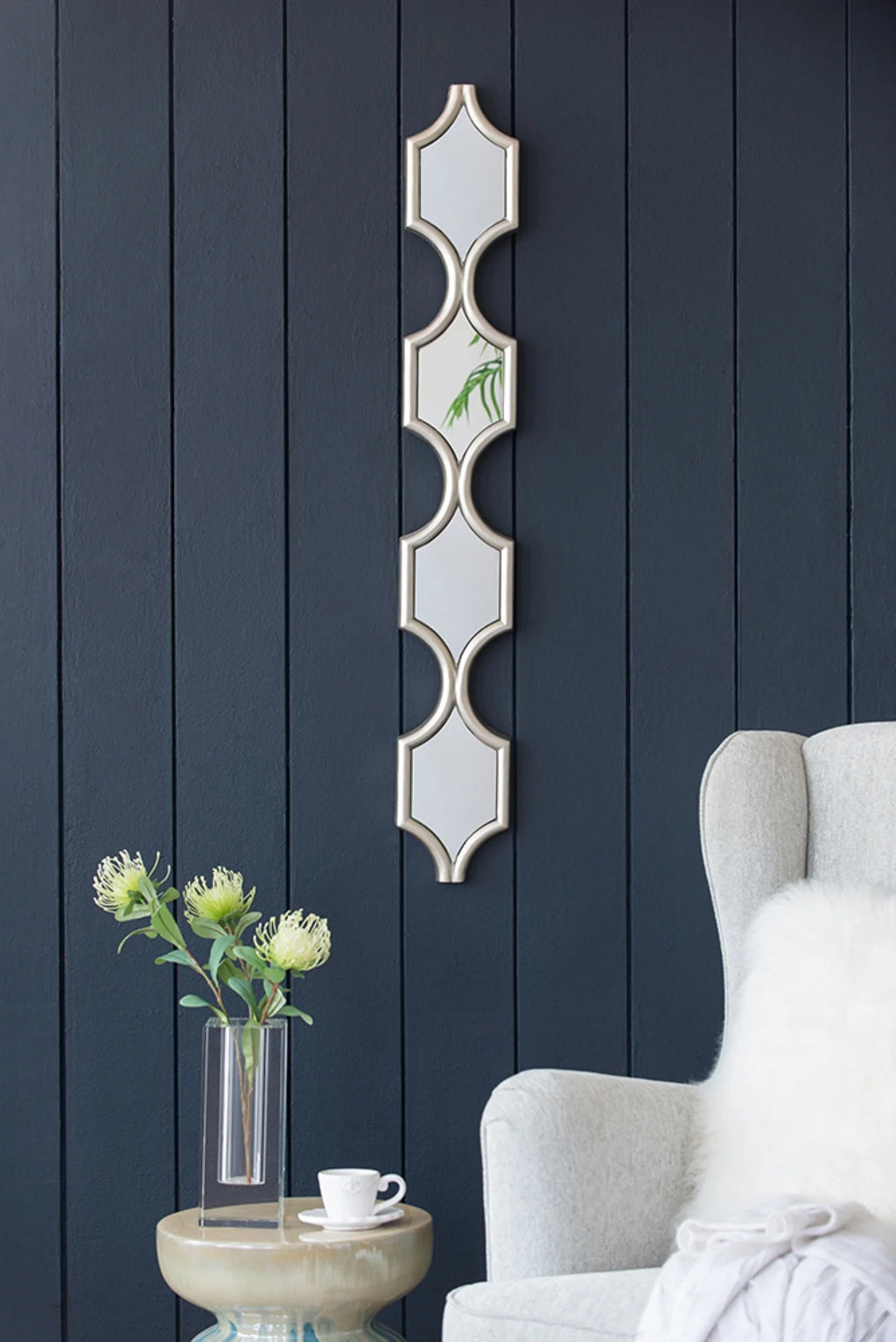 Silver Long Narrow Wall Mirror D980727