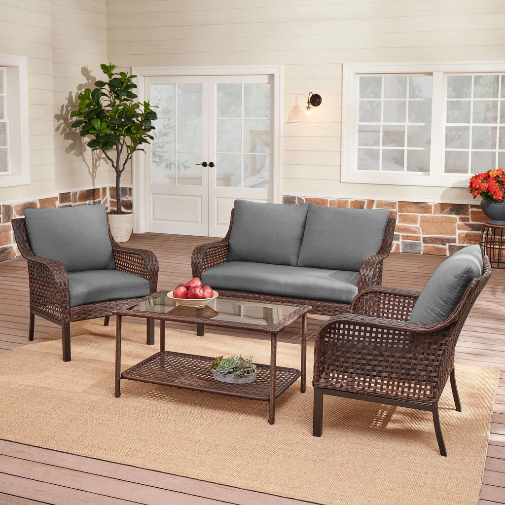 4-Piece Wicker Outdoor Conversation Set E836999