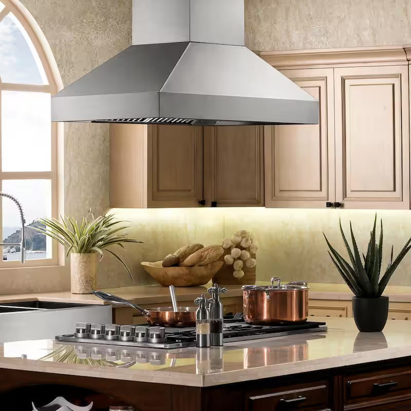 36 in. 500 CFM Ducted Island Mount Range Hood R869588