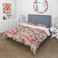 Pink Floral Bedding Set With 1 Sham M791