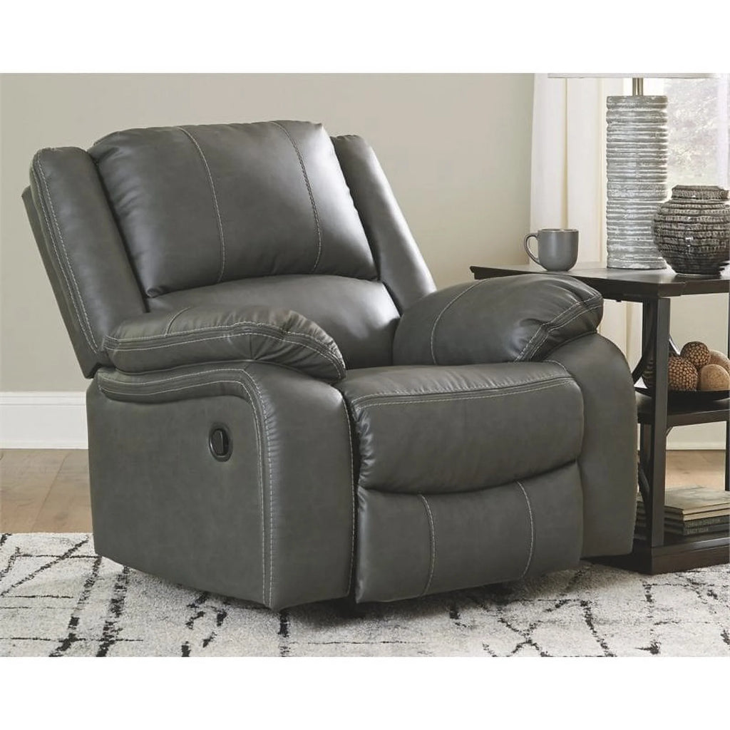Gray Faux Leather Rocker Recliner X945351
