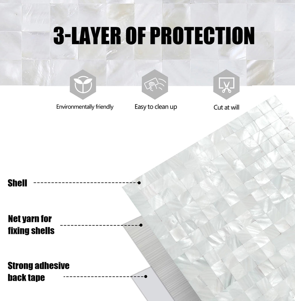 Peel and Stick Mosaic Shell Backsplash Tile N916