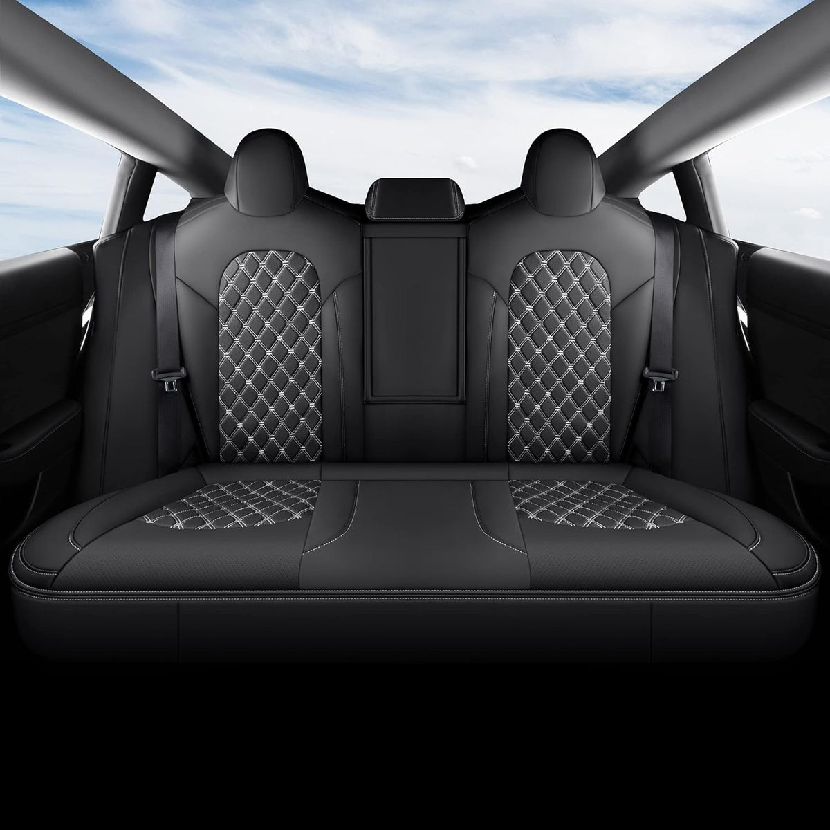 Pu Leather Car Seat Covers Full Set Black C79280