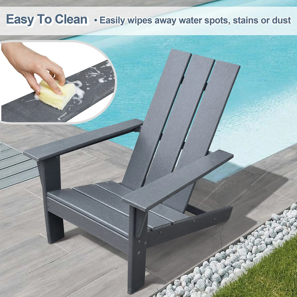 Dark Grey HDPE Resin Adirondack Chair M129213