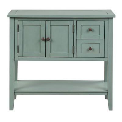 36x22 Green Console Table with 2 Drawers W72651