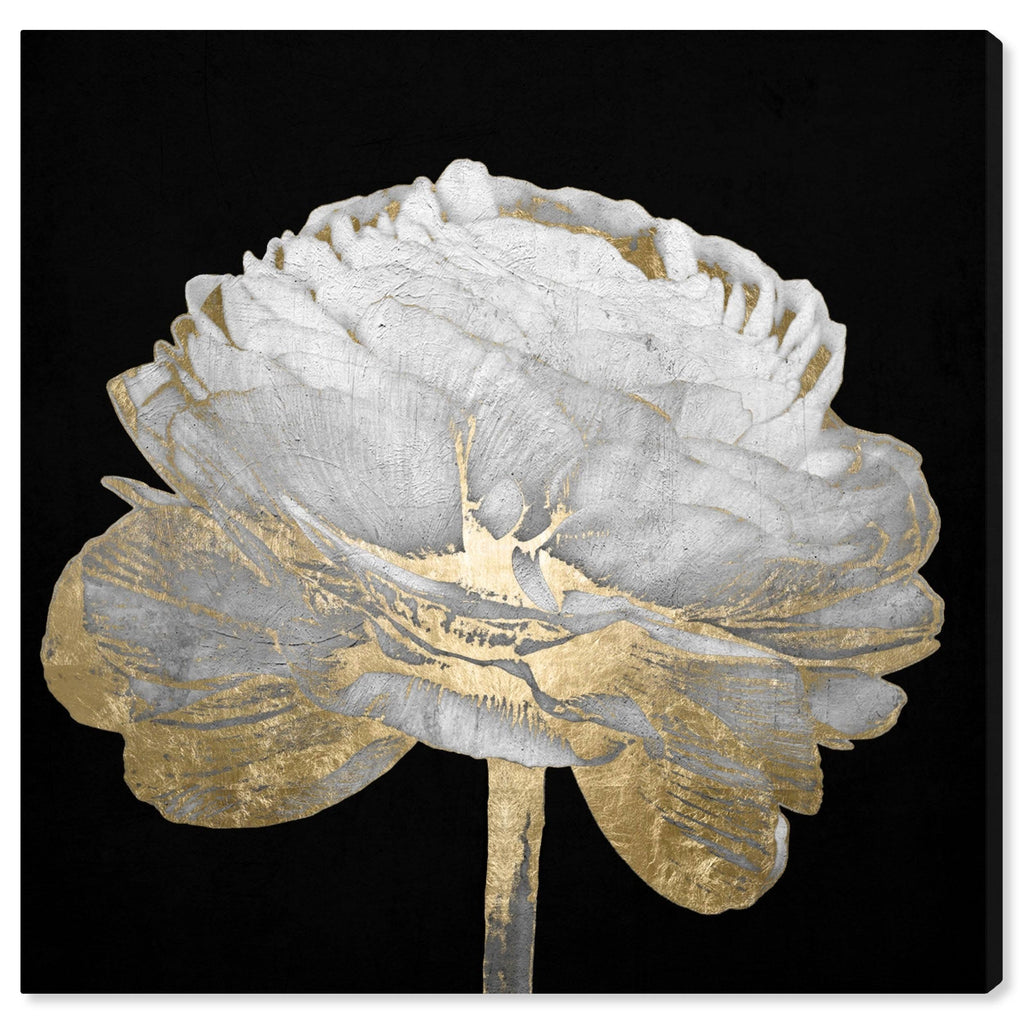 Black Gold Floral Canvas H156732