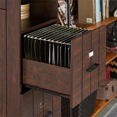 Vintage Walnut Wood Filing Cabinet T538