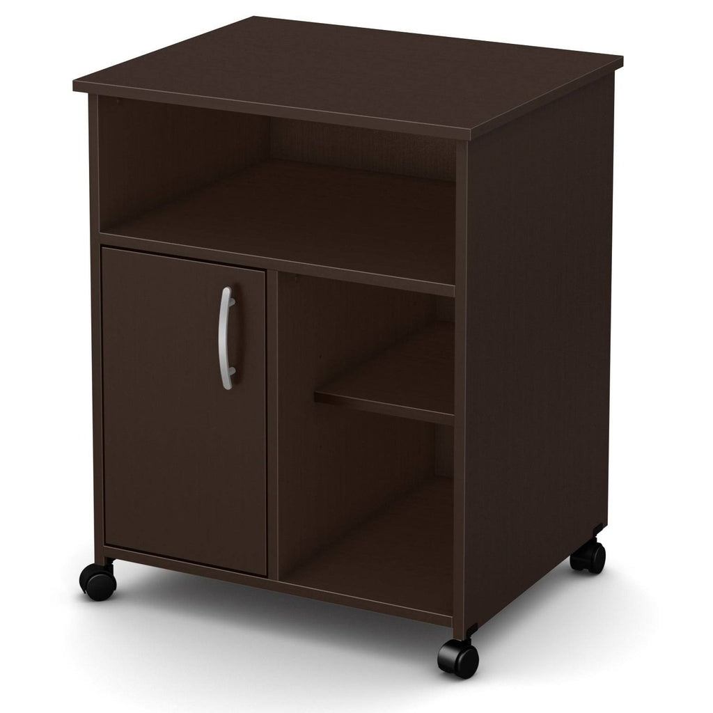 Soft Gray Microwave Cart with Storage on Wheels V181590