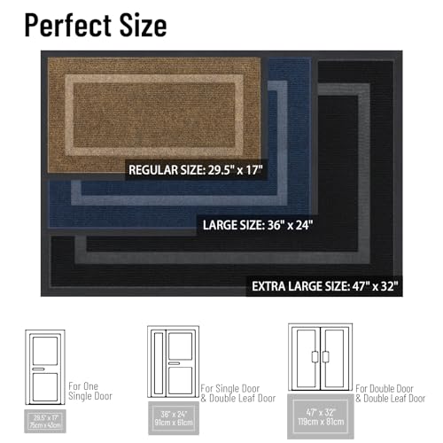Black Waterproof Natural Rubber Doormat Y18298