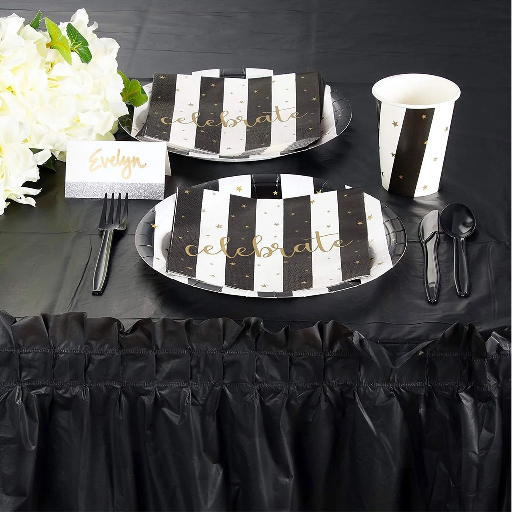 Black 6-Pack Table Skirt for Rectangle Tables T6821