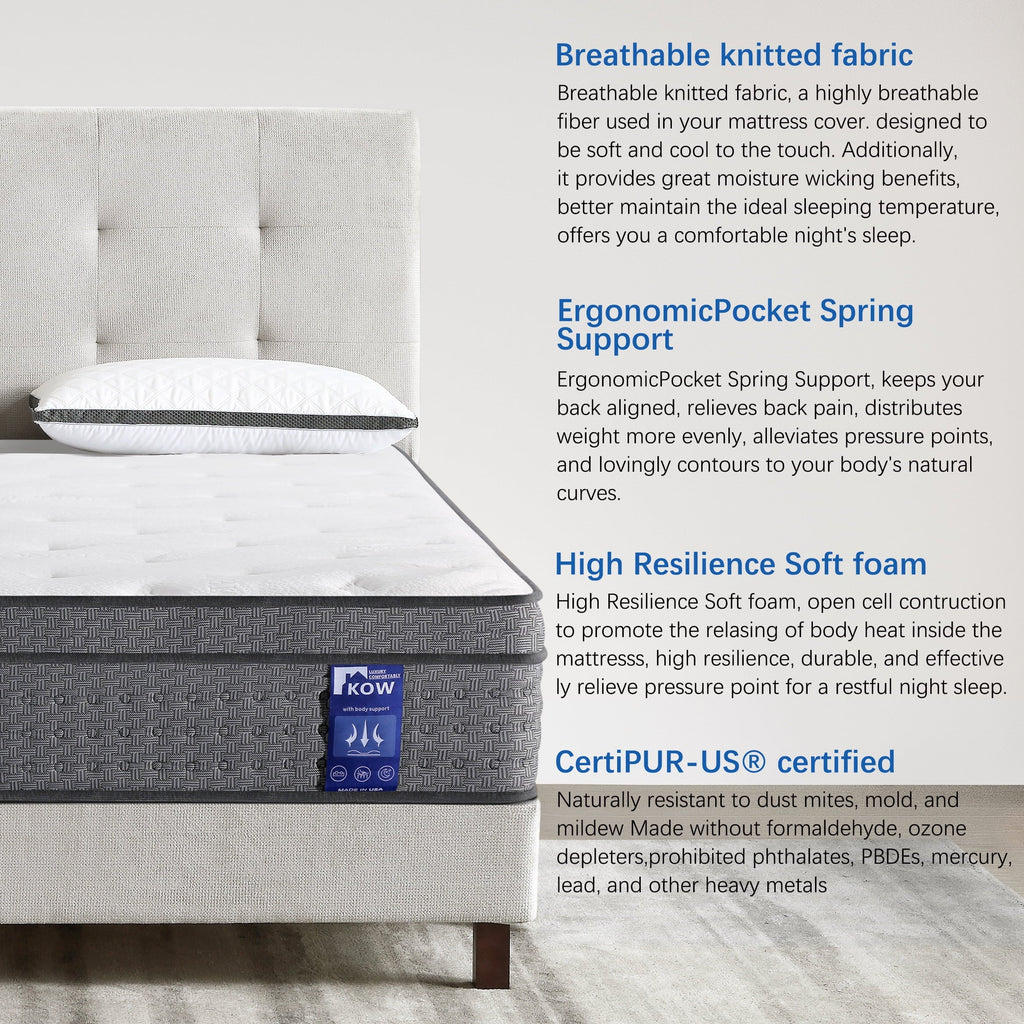 12 inch Full Size Gel Memory Foam Hybrid Mattress B55290