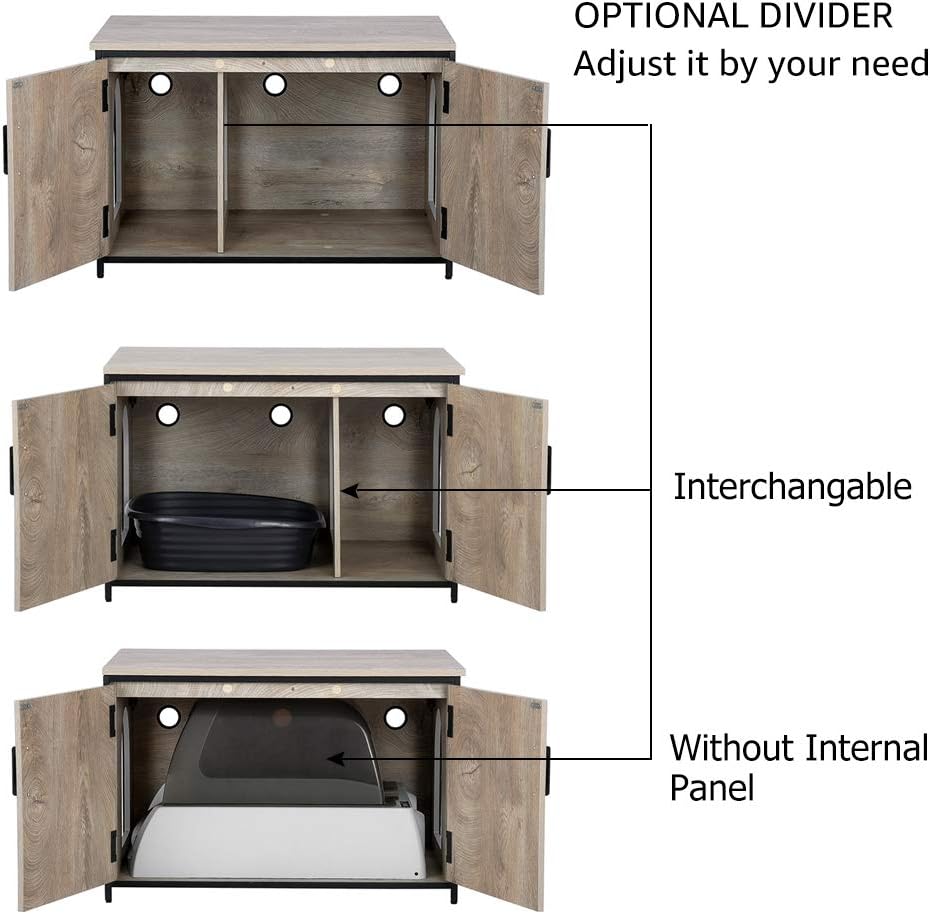 Cat Litter Box Enclosure with Metal Frame Y4725