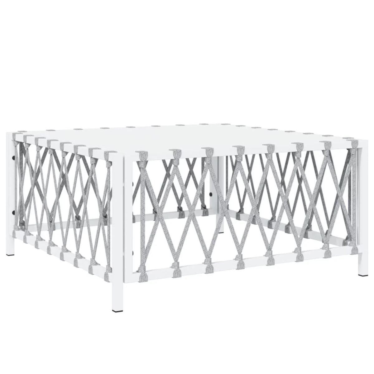 7 Piece Patio Set with Cushions White Steel K3933