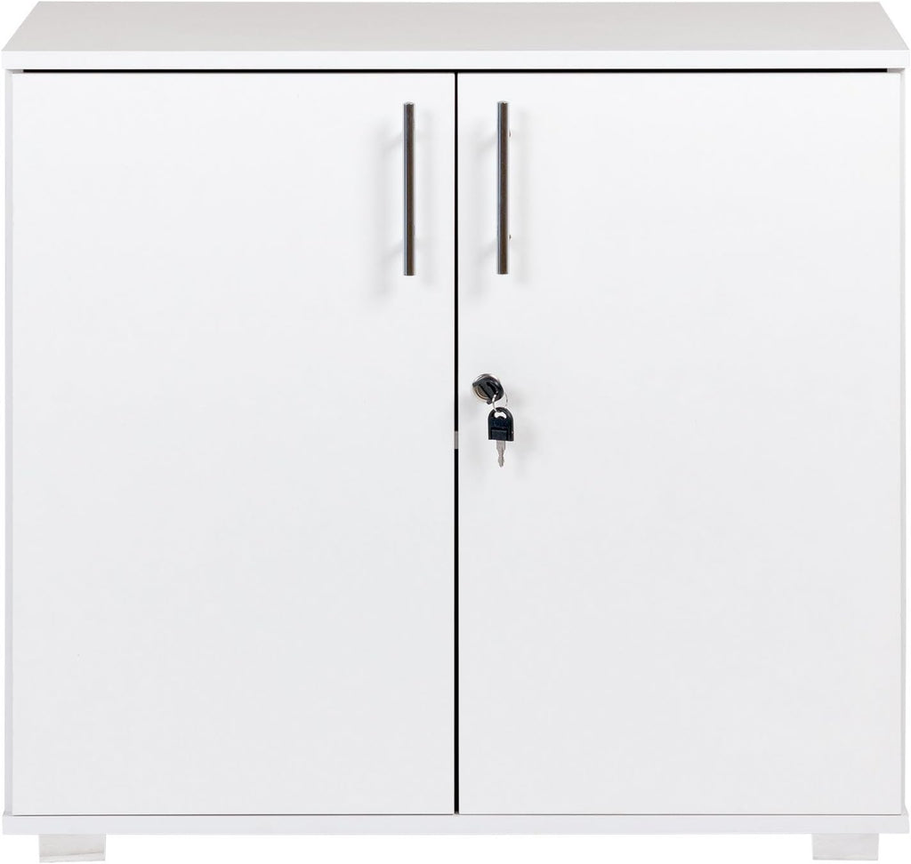 White 2 Door Locking Storage Cabinet Bookcase W3071